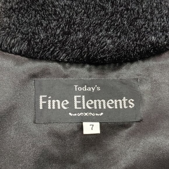 Faux Fur Jacket, Black with grey tips, size large - Picture 5 of 5